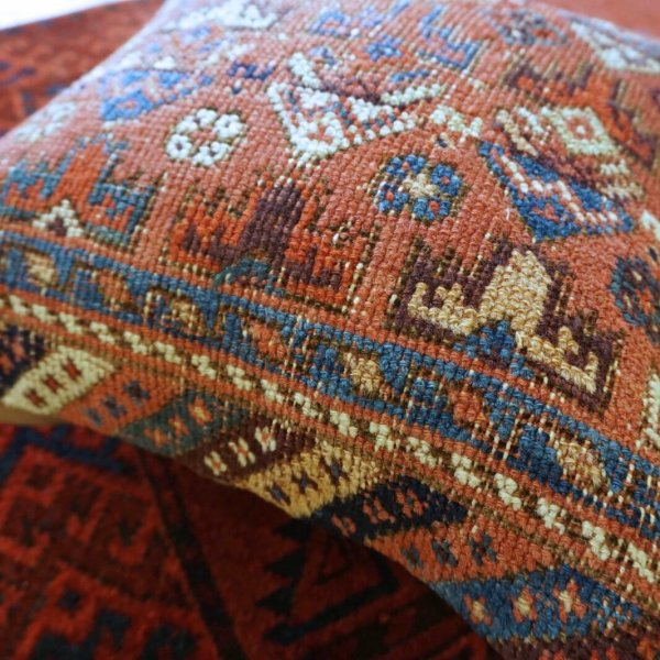 画像3: アンティーク絨毯クッションカバー 40×40cm  (3)