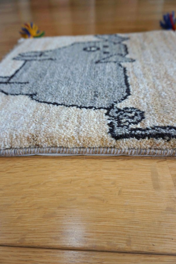 画像5: ギャッベ/座布団サイズ40×41cm（フリンジ・ボンボリあり） (5)