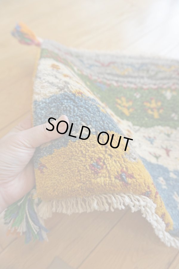 画像6: ギャッベ/座布団サイズ40×41cm（フリンジ・ボンボリあり） (6)