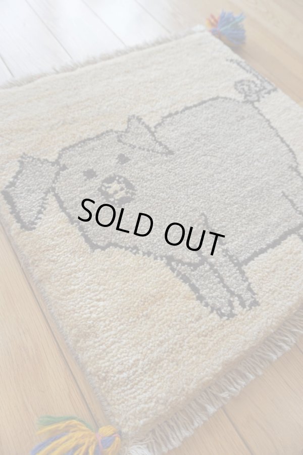 画像2: ギャッベ/座布団サイズ40×41cm（フリンジ・ボンボリあり） (2)