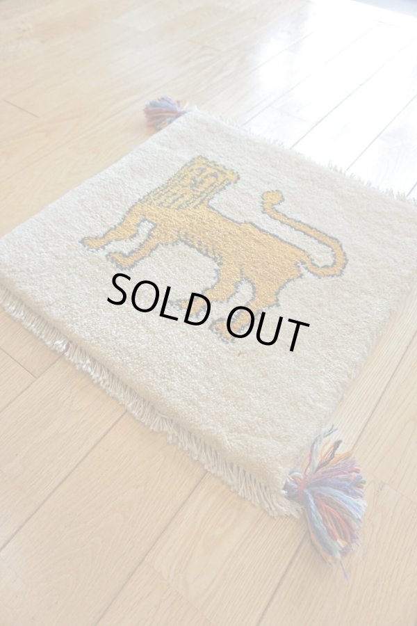 画像4: ギャッベ/座布団サイズ40×41cm（フリンジ・ボンボリあり） (4)