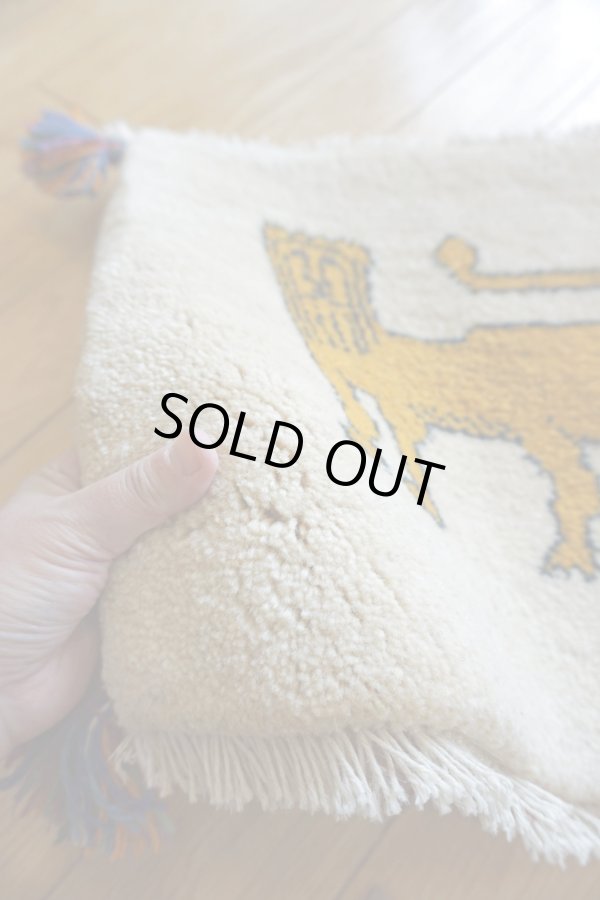 画像6: ギャッベ/座布団サイズ40×41cm（フリンジ・ボンボリあり） (6)