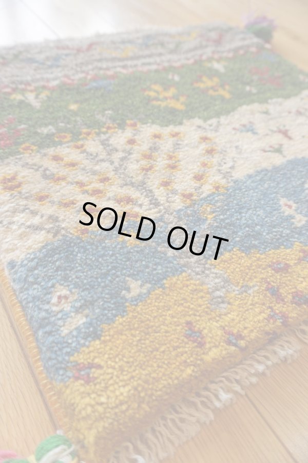 画像2: ギャッベ/座布団サイズ40×41cm（フリンジ・ボンボリあり） (2)