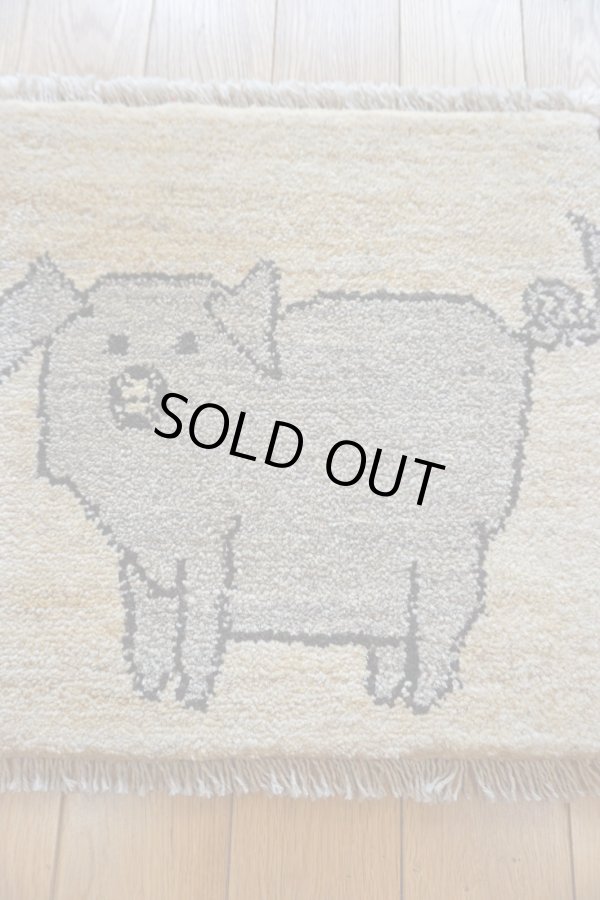 画像3: ギャッベ/座布団サイズ40×41cm（フリンジ・ボンボリあり） (3)