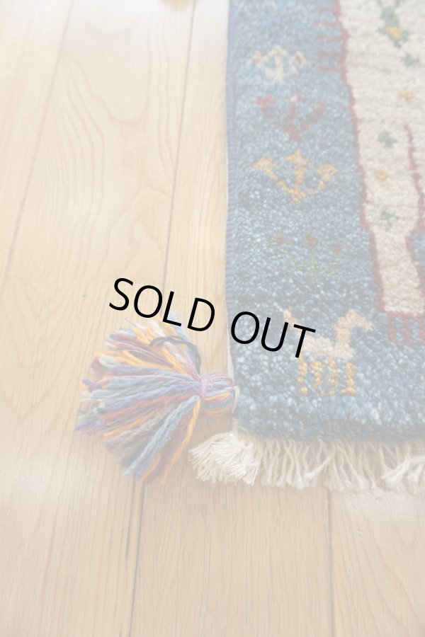 画像4: ギャッベ/座布団サイズ40×41cm（フリンジ・ボンボリあり） (4)