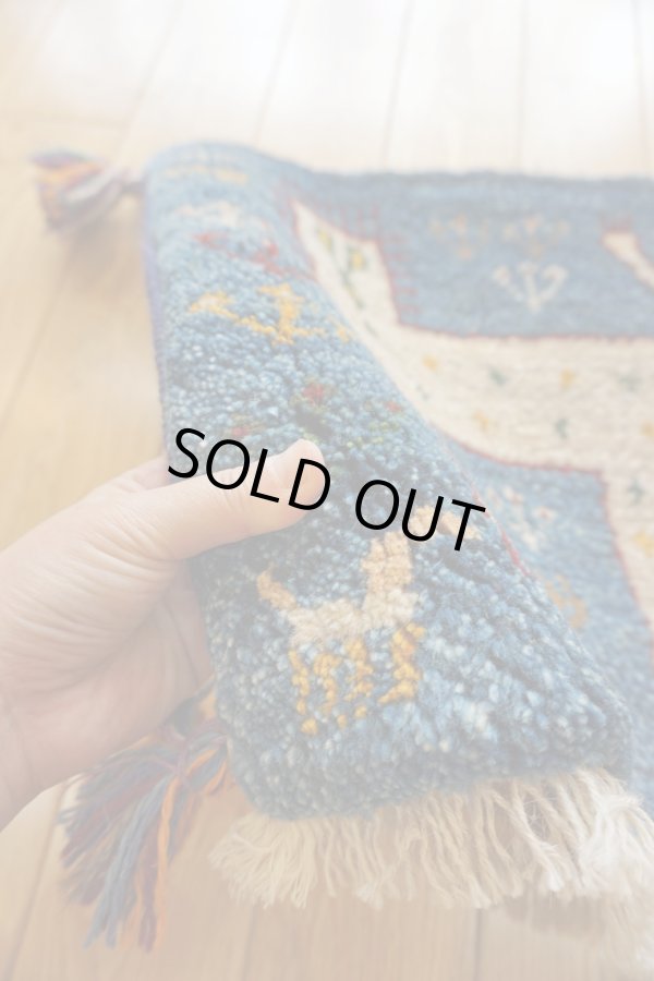 画像6: ギャッベ/座布団サイズ40×41cm（フリンジ・ボンボリあり） (6)