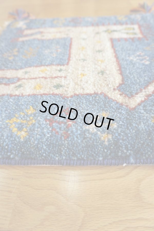 画像5: ギャッベ/座布団サイズ40×41cm（フリンジ・ボンボリあり） (5)