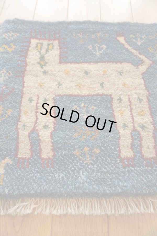 画像3: ギャッベ/座布団サイズ40×41cm（フリンジ・ボンボリあり） (3)