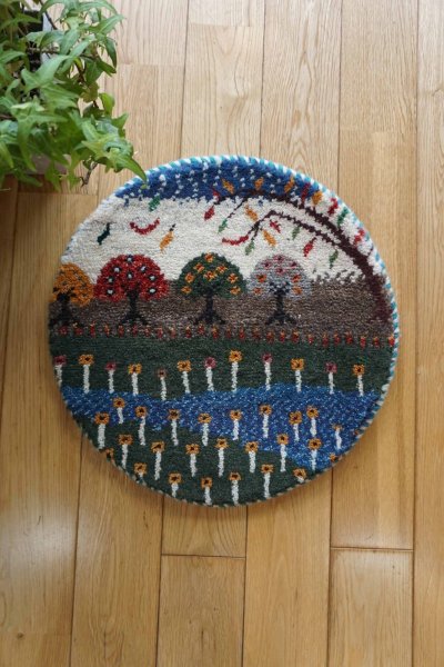 画像1: カシュクリ/座布団サイズ・丸38×38cm