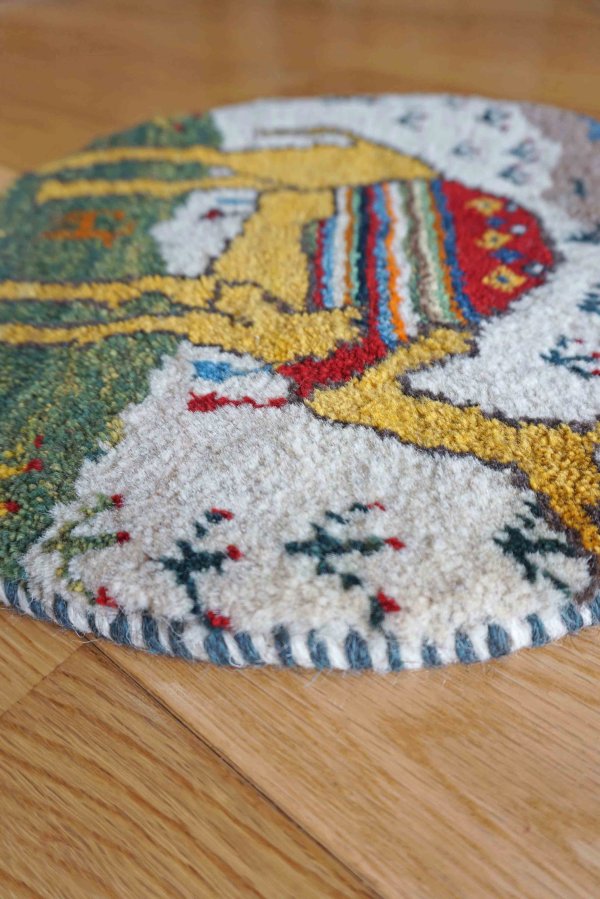 画像4: カシュクリ/座布団サイズ・丸38×39cm (4)