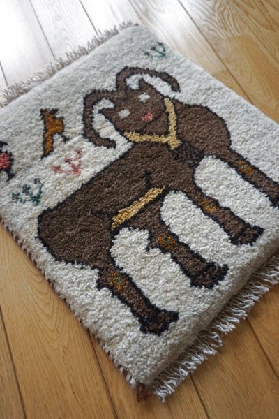 画像1: ギャッベ/座布団サイズ43×40cm(ボンボリなし)