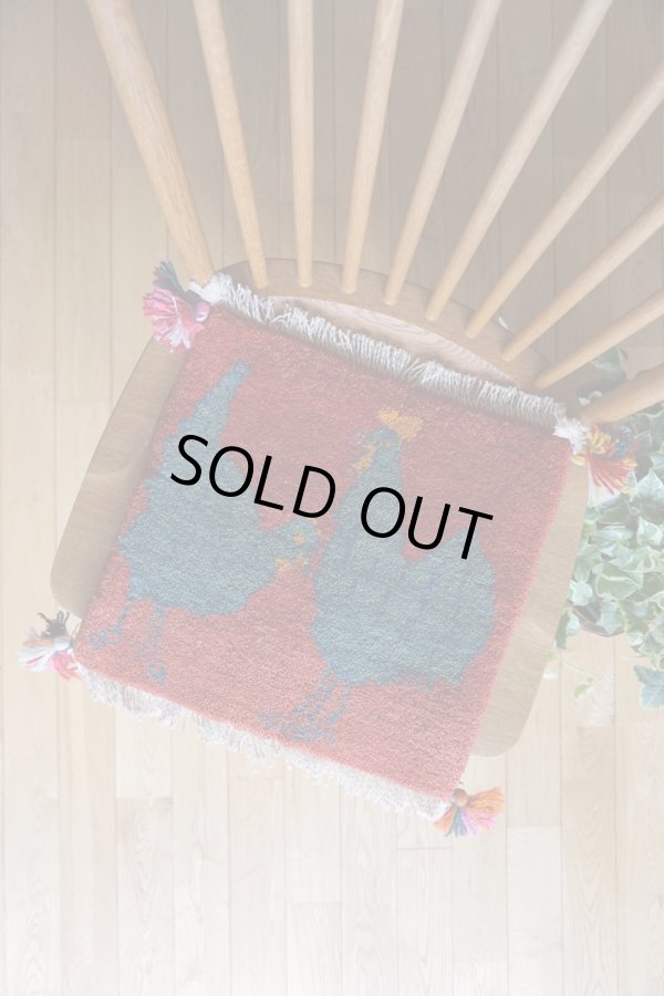 画像6: ギャッベ/座布団サイズ38×40cm（フリンジ・ボンボリあり） (6)