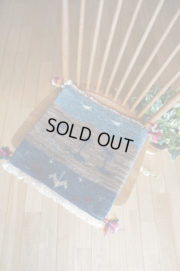 画像6: ギャッベ/座布団サイズ40×41cm（フリンジ・ボンボリあり） (6)