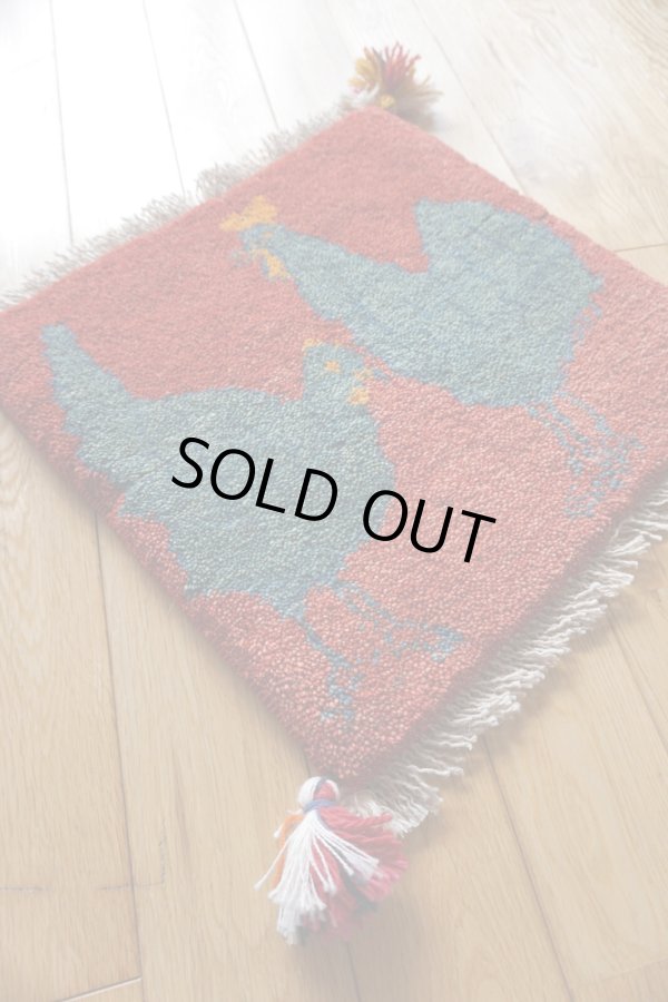 画像2: ギャッベ/座布団サイズ38×40cm（フリンジ・ボンボリあり） (2)