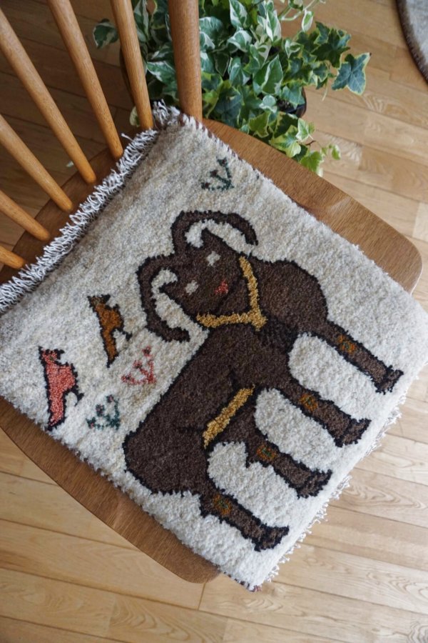 画像6: ギャッベ/座布団サイズ43×40cm（ボンボリなし） (6)