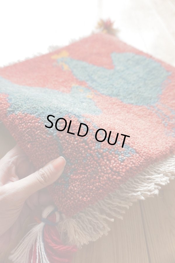 画像3: ギャッベ/座布団サイズ38×40cm（フリンジ・ボンボリあり） (3)