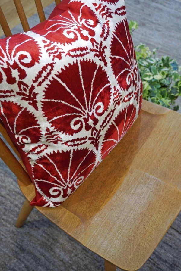 画像5: シルク&ベルベットクッションカバー約50×50cm（中材付き） (5)