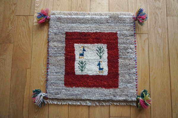 画像2:  『福袋2026』ギャッベ/座布団サイズ約40×40cm 2枚セット 通常価格¥19,800  (2)