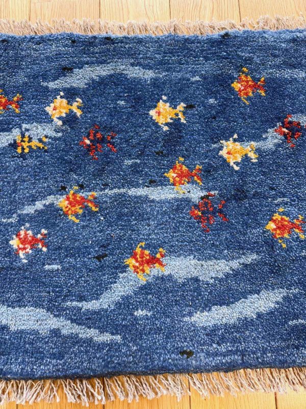 画像2: ギャッベ/座布団サイズ39×41cm（フリンジ・ボンボリあり） (2)