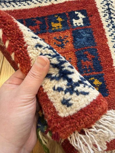 画像2: ギャッベ/座布団サイズ40×40cm(フリンジ・ボンボリあり)