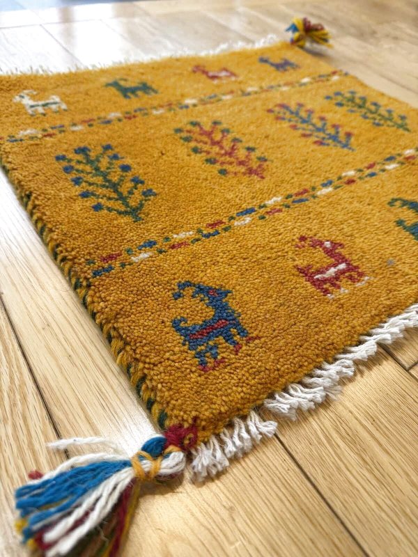 画像3: ギャッベ/座布団サイズ40×43cm（フリンジ・ボンボリあり） (3)