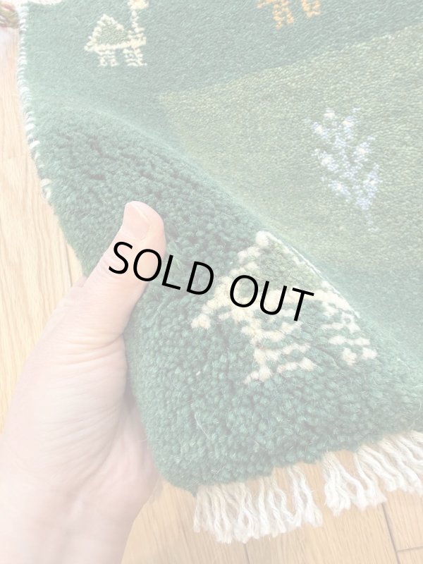 画像4: ギャッベ/座布団サイズ41×45cm（フリンジ・ボンボリあり） (4)