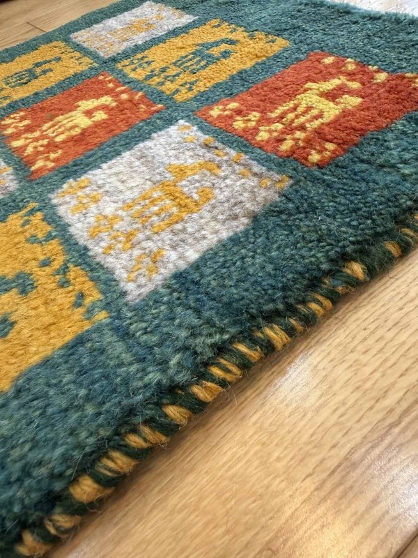 画像5: ギャッベ/座布団サイズ39×42cm（フリンジ・ボンボリあり） (5)