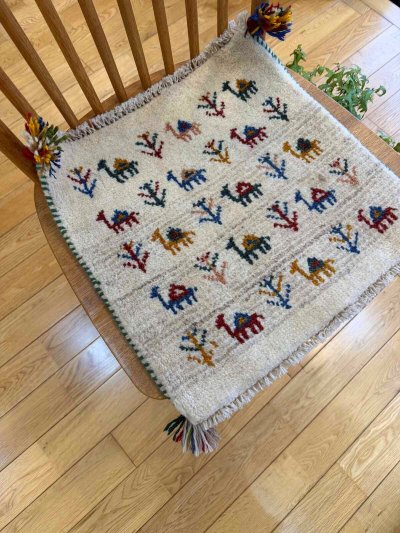 画像3: ギャッベ/座布団サイズ42×44cm（フリンジ・ボンボリあり）