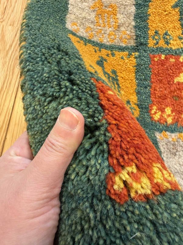 画像4: ギャッベ/座布団サイズ39×42cm（フリンジ・ボンボリあり） (4)