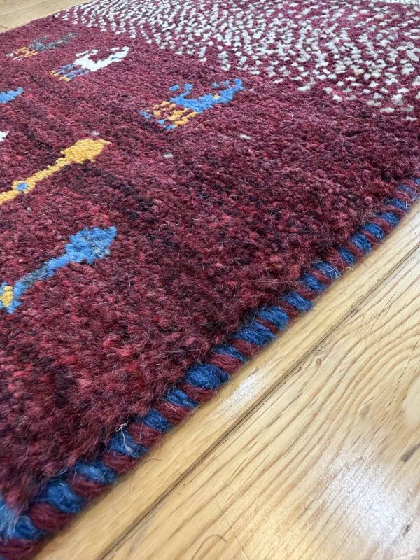 画像5: ギャッベ/座布団サイズ45×43cm（フリンジ・ボンボリあり） (5)