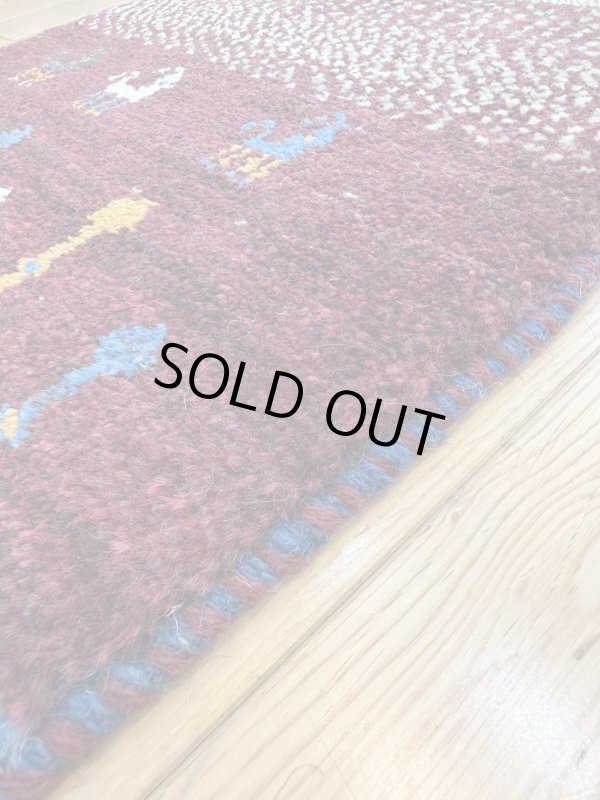 画像5: ギャッベ/座布団サイズ45×43cm（フリンジ・ボンボリあり） (5)