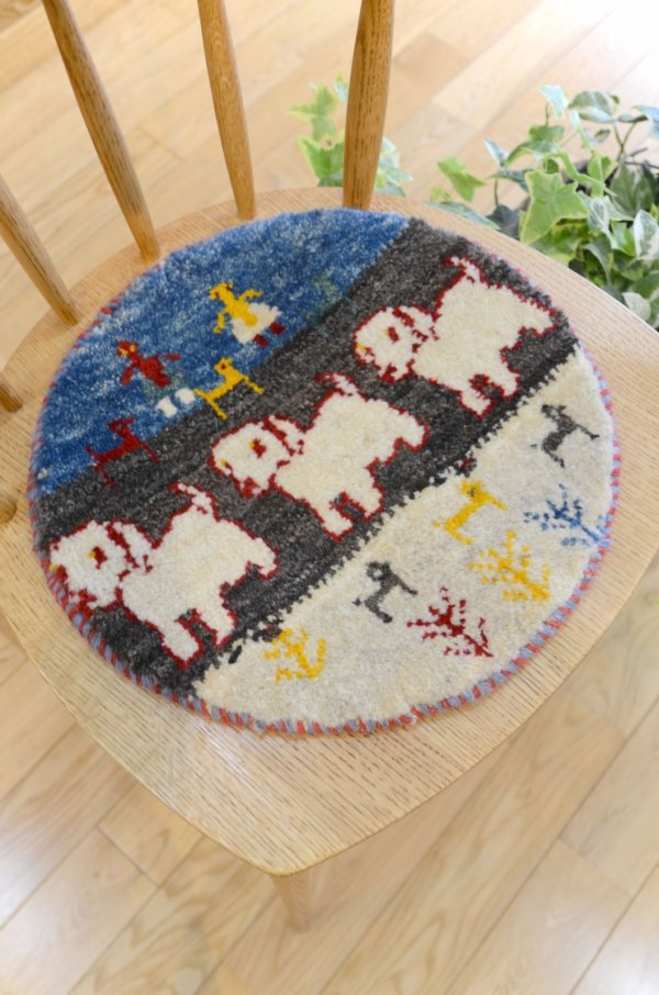 画像5: カシュクリ/座布団サイズ・丸37×37cm (5)