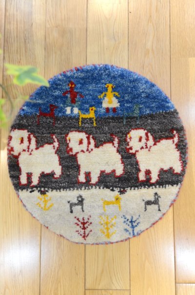 画像1: カシュクリ/座布団サイズ・丸37×37cm