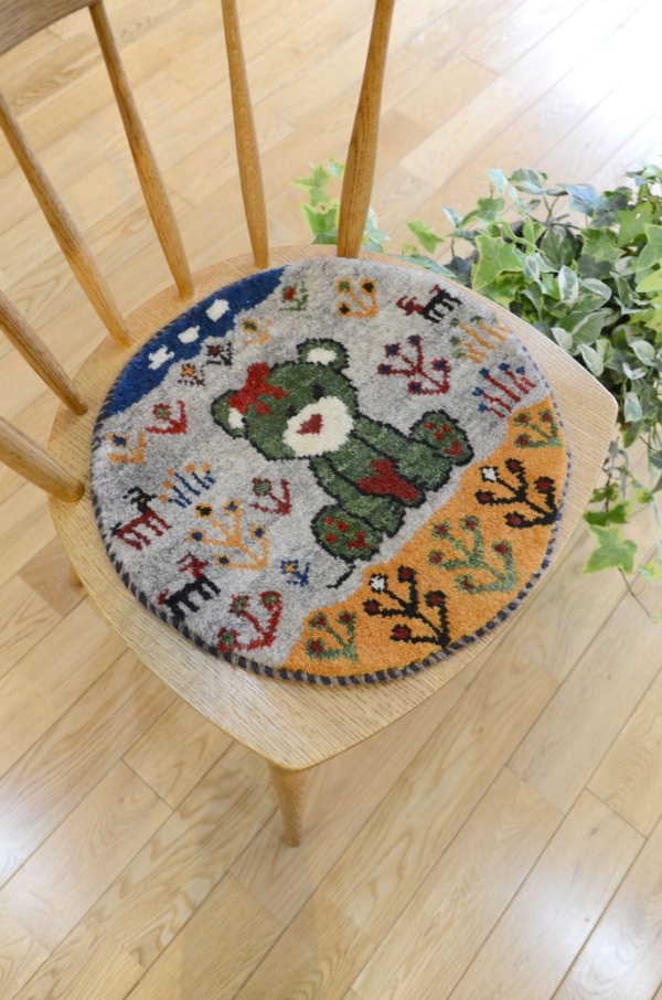 画像5: カシュクリ/座布団サイズ・丸38×39cm (5)