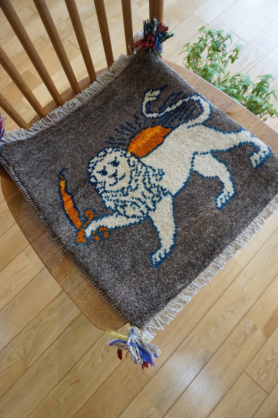ギャッベ　座布団サイズ ギャベ ギャッベ イラン産 チェア 座布団 サイズ 41cm×32cm