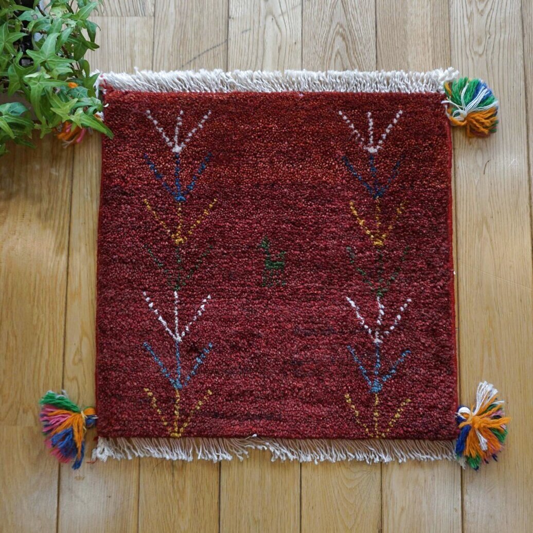 ギャッベ/座布団サイズ40×41cm（フリンジ・ボンボリあり