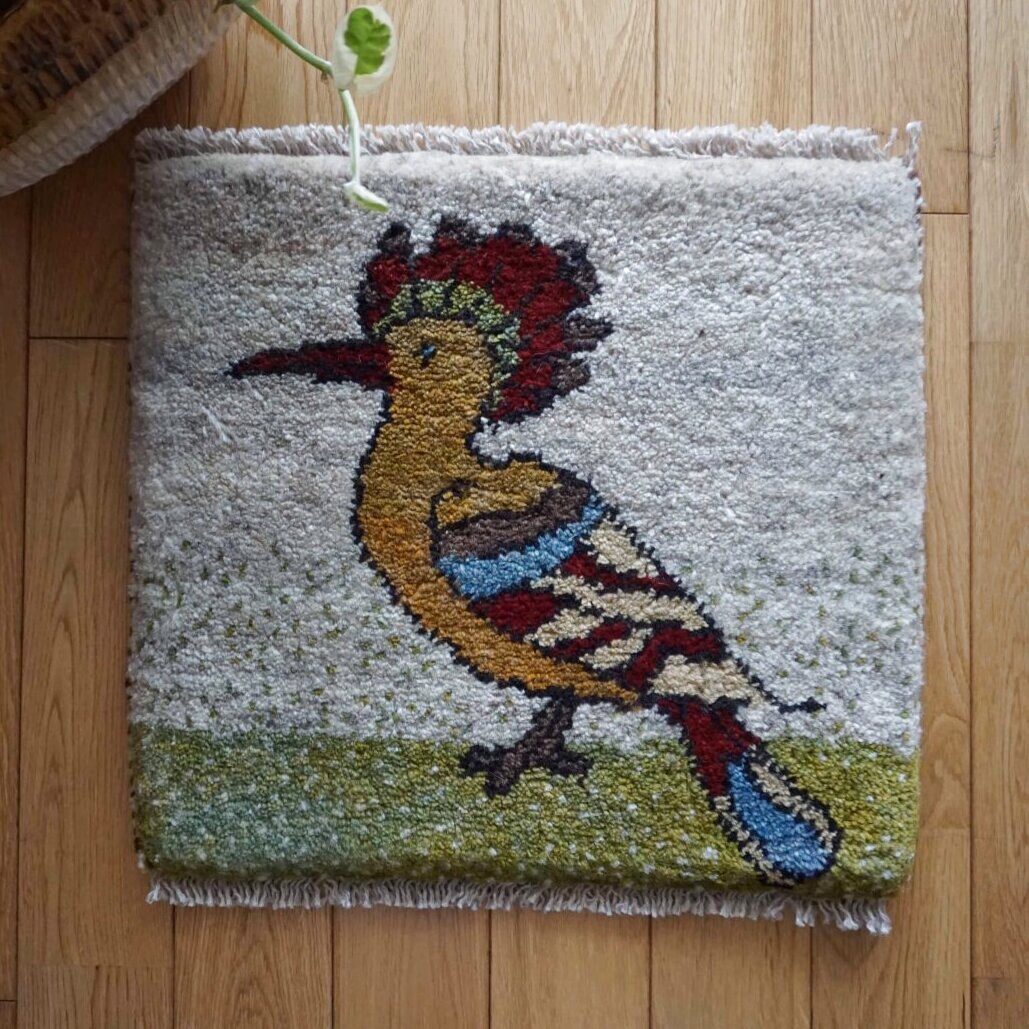 美品　ギャッペ座布団サイズ2枚 ペルシャ産 手織りギャッベ【座布団サイズ】A54 | Heris Carpet