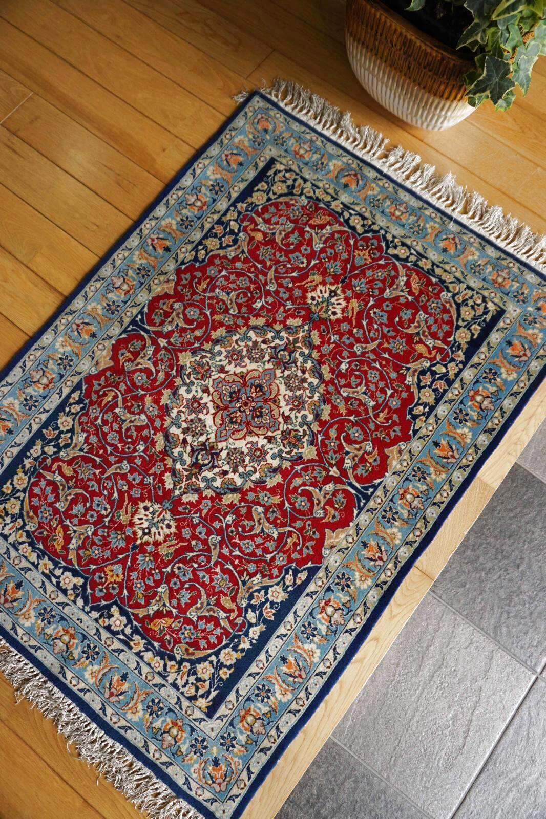 イスファハン100×71cmペルシャ絨毯（オールド）