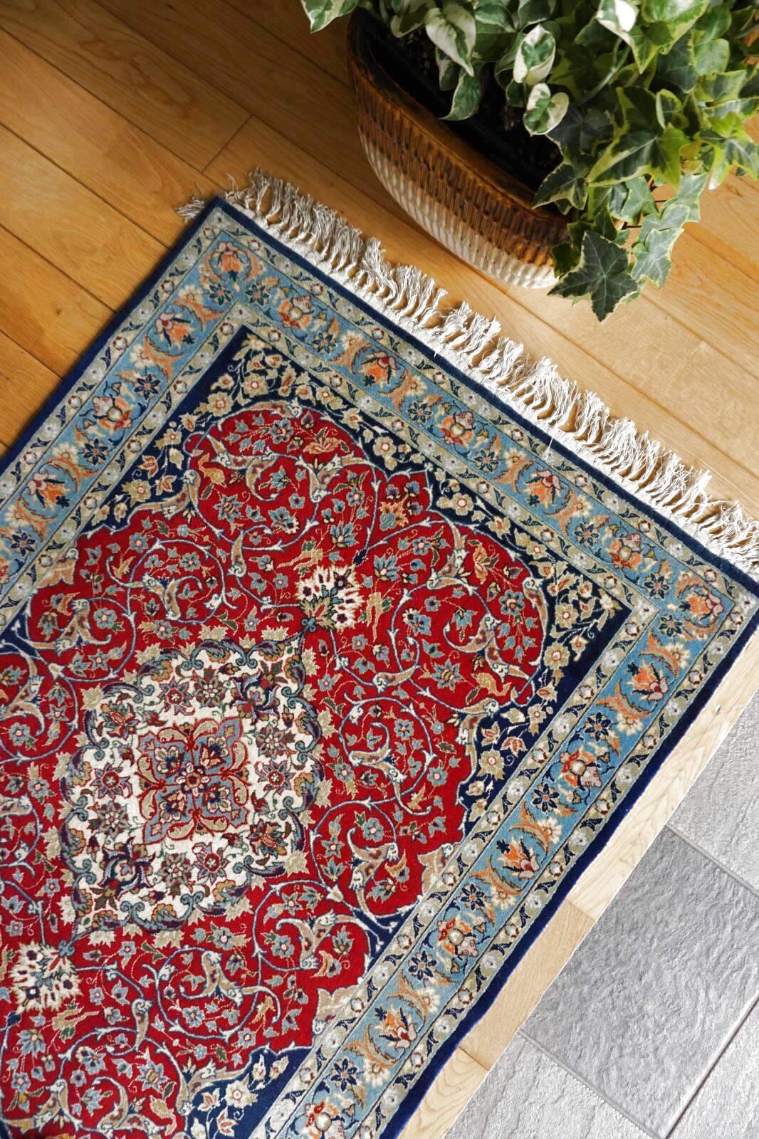 イスファハン100×71cmペルシャ絨毯（オールド）