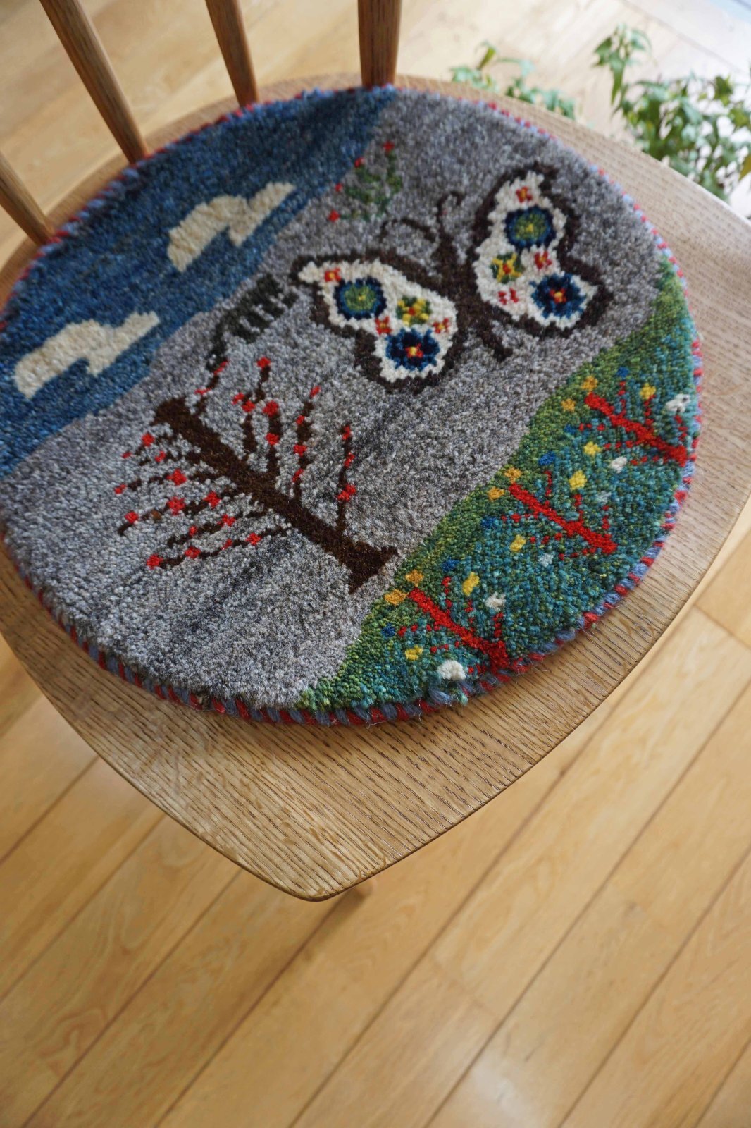 カシュクリ/座布団サイズ・丸38×38cmギャッベ