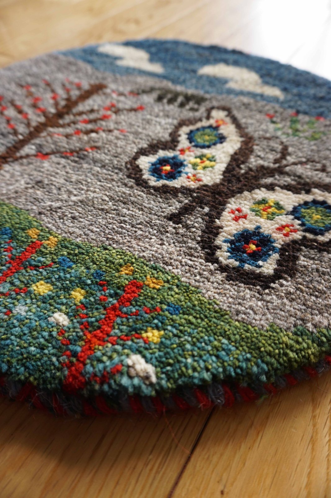 カシュクリ/座布団サイズ・丸38×38cmギャッベ